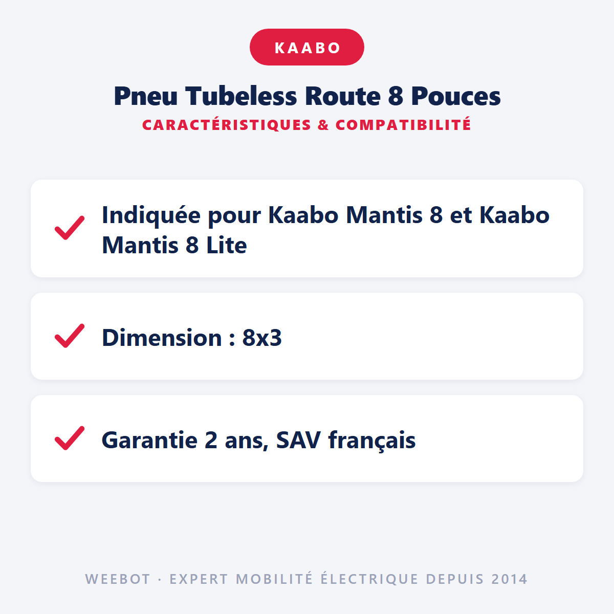 Pneu Tubeless Route 8 Pouces : caractéristiques et compatibilité