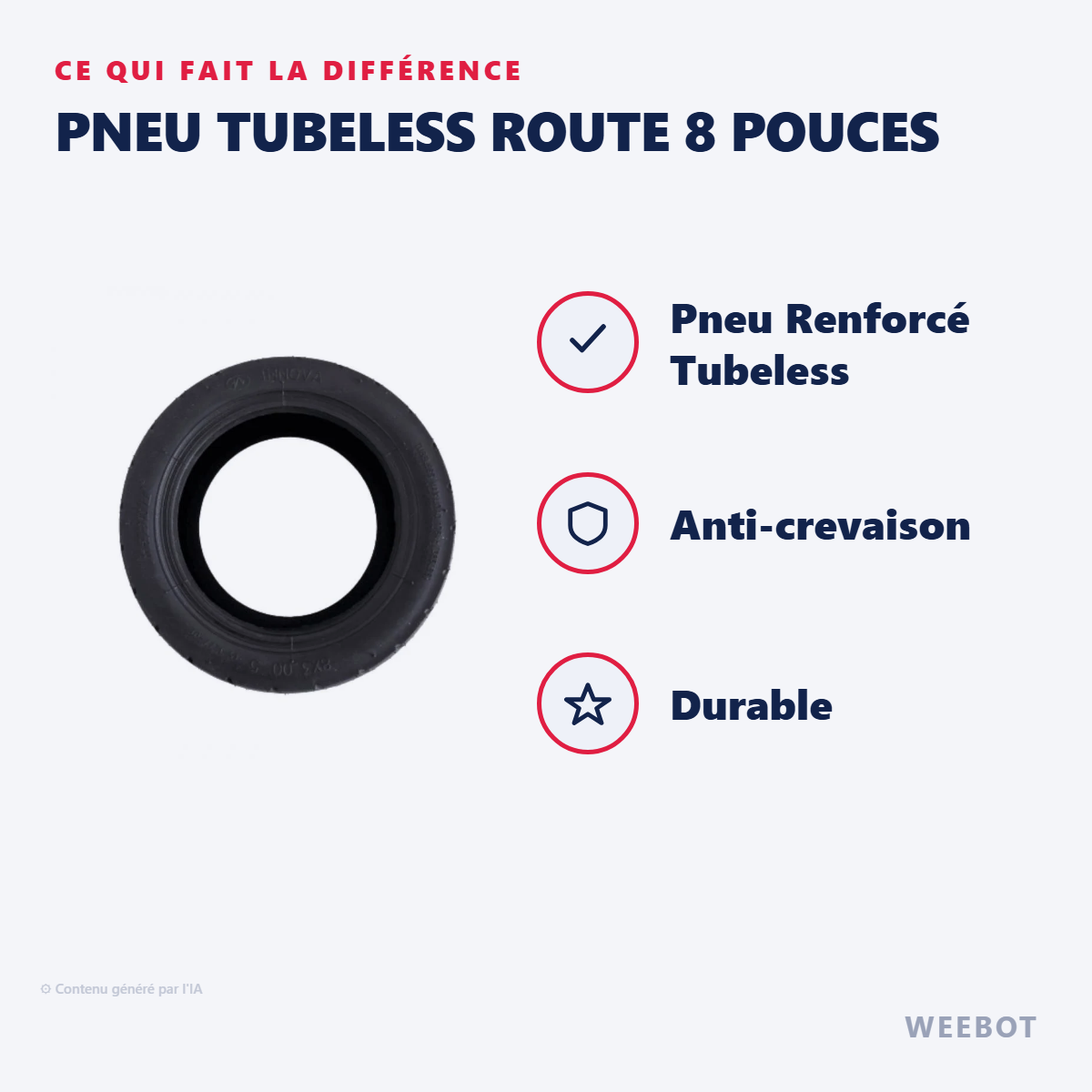 Pneu Tubeless Route 8 Pouces : les points forts