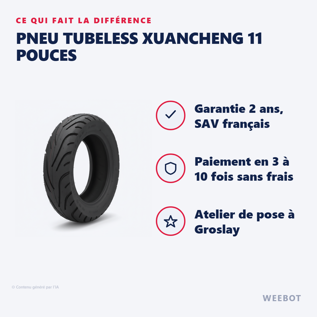 Pneu Tubeless Xuancheng 11 Pouces : les points forts