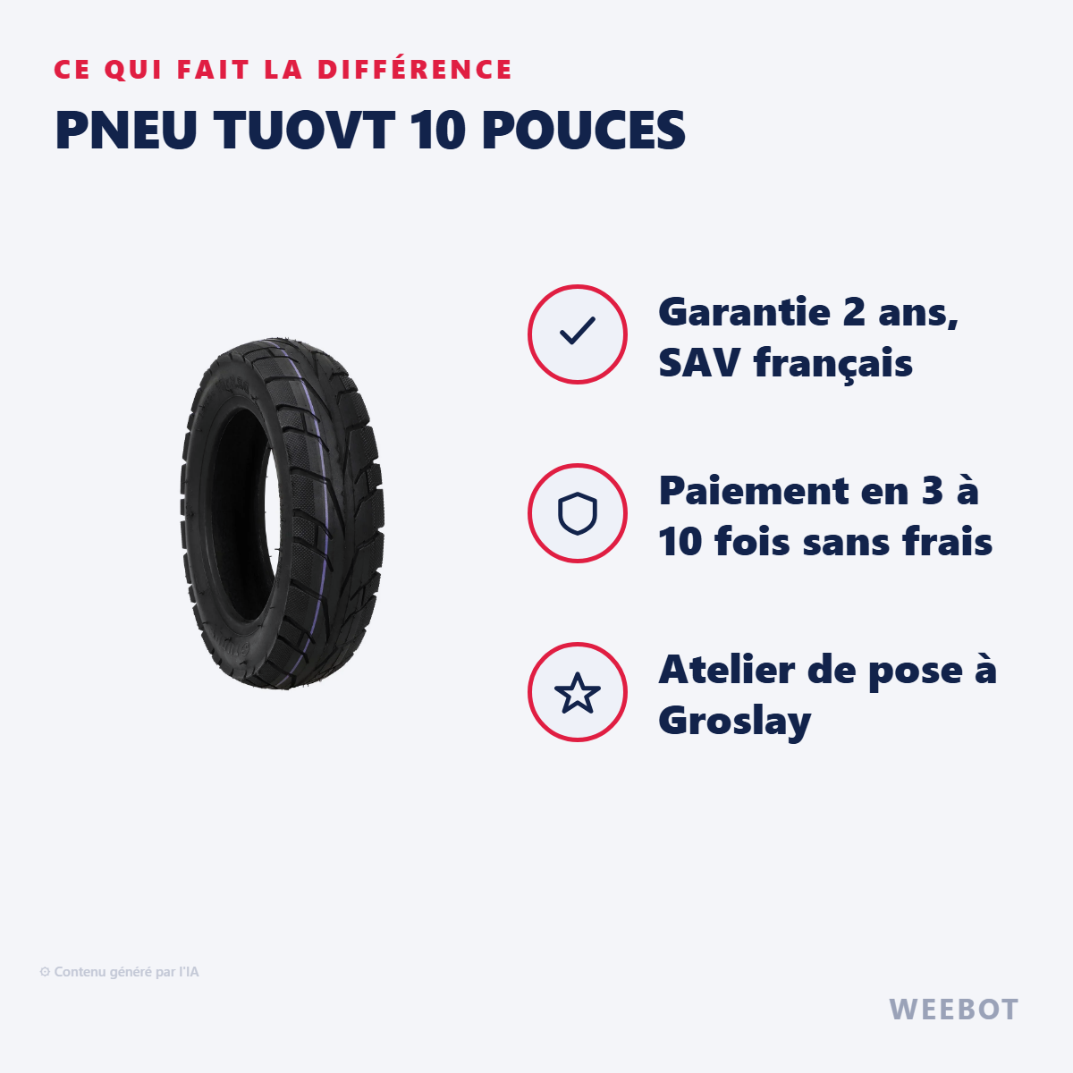 Pneu TUOVT 10 Pouces : les points forts