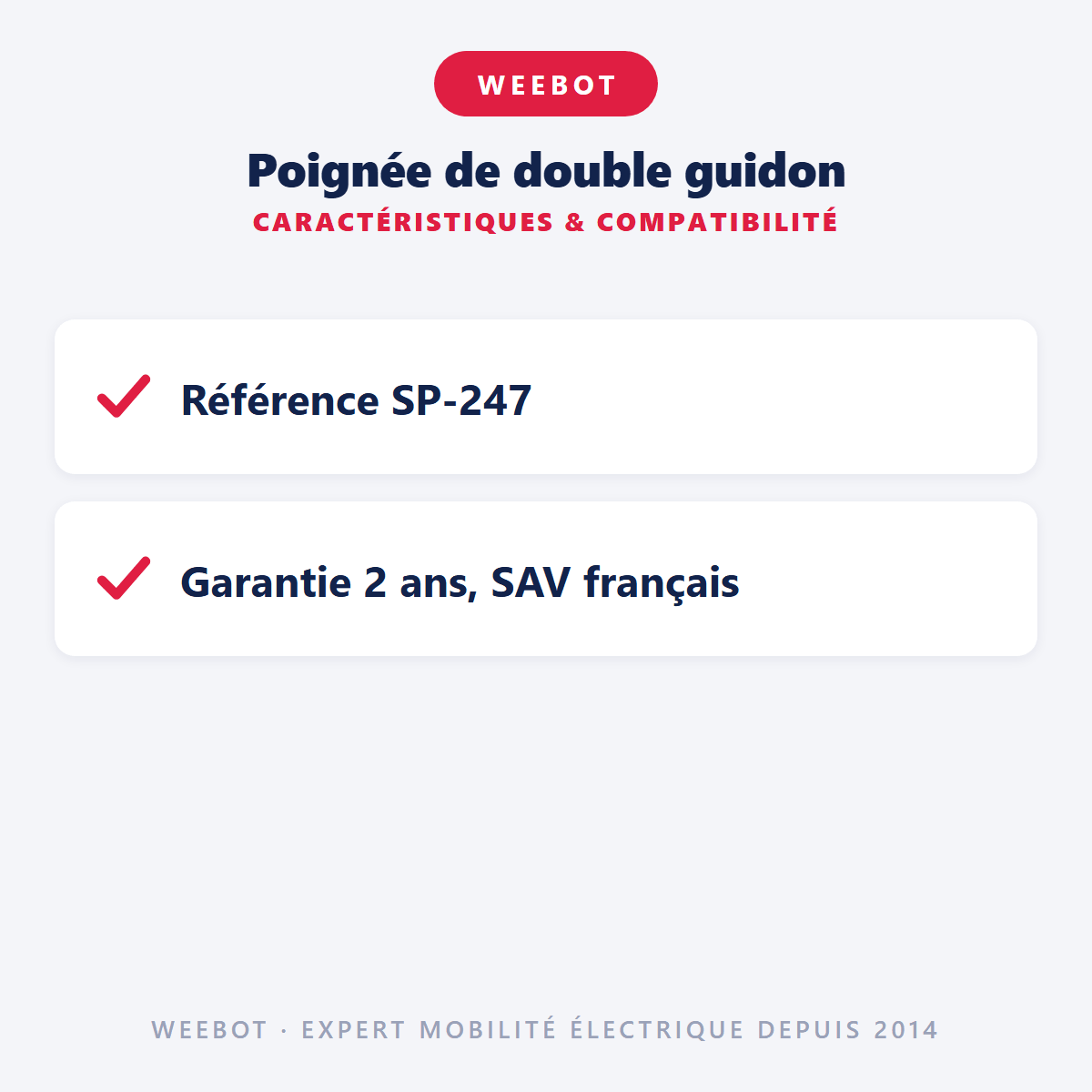 Poignée de double guidon pour Trottinette Électrique - Weebot