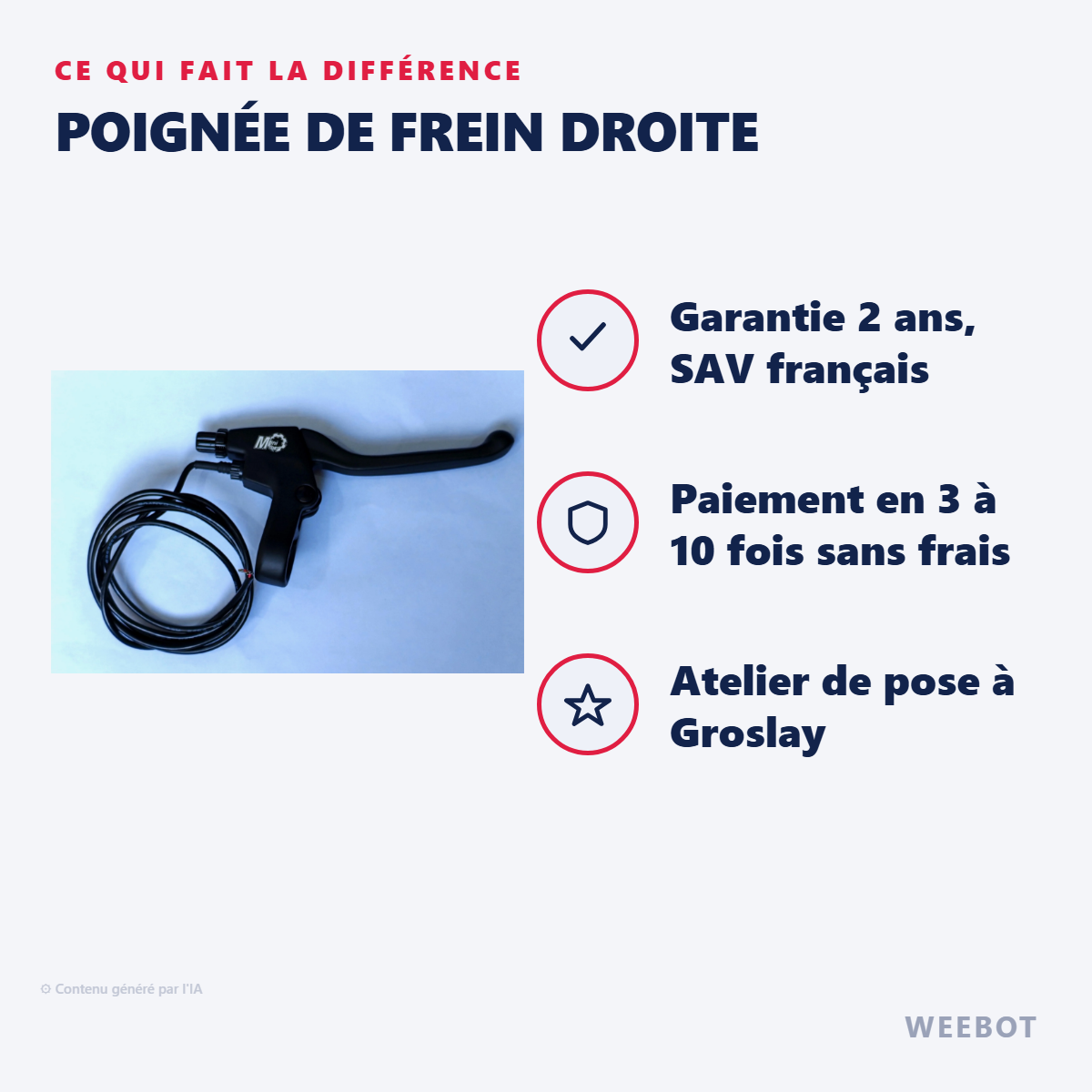 Poignée de Frein Droite : les points forts