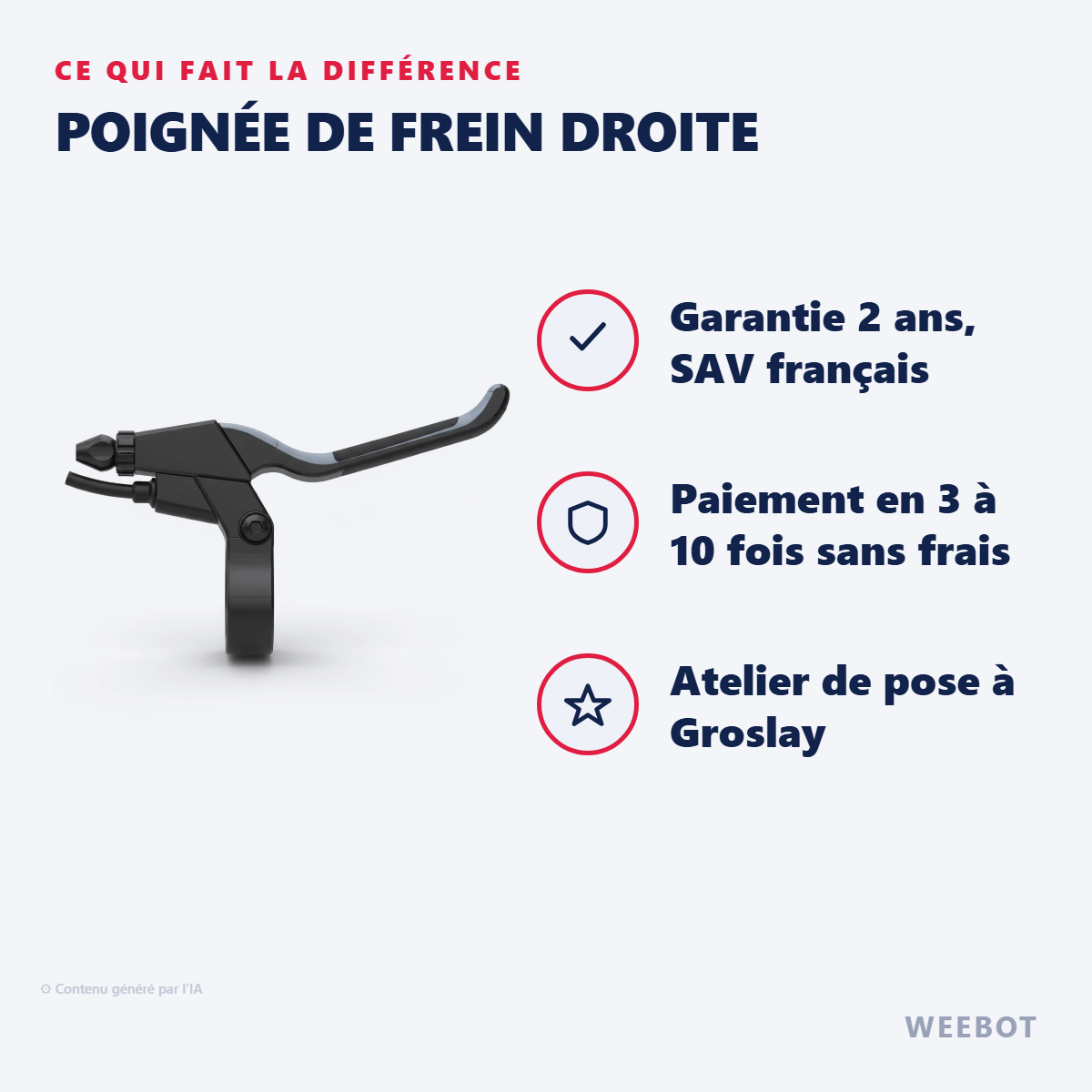 Poignée de Frein Droite : les points forts