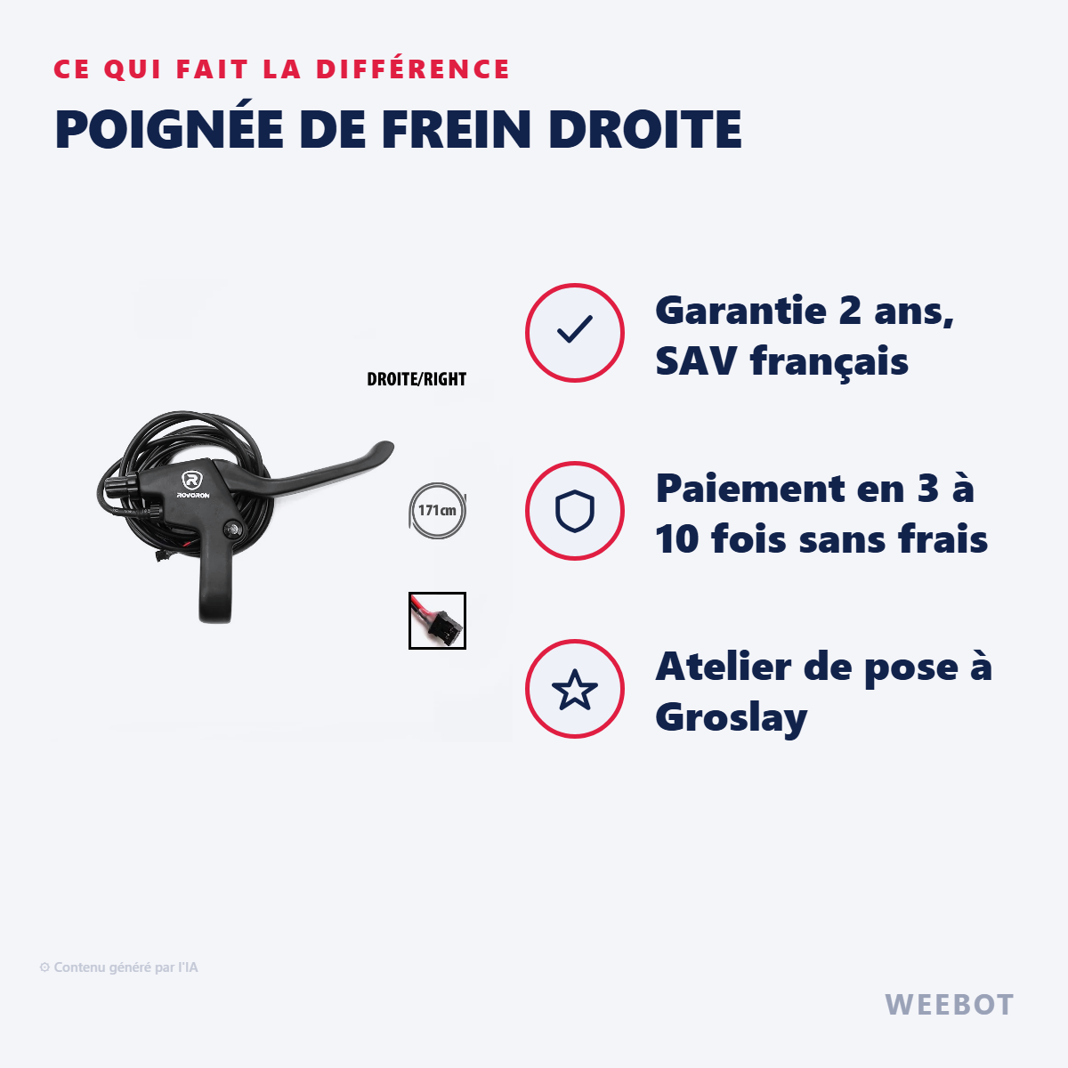 Poignée de Frein Droite : les points forts