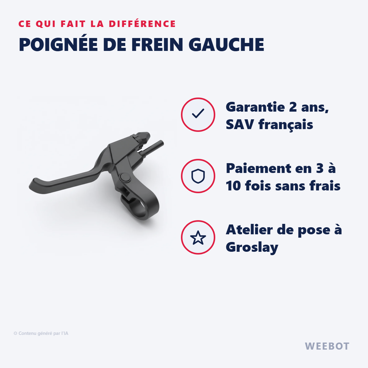 Poignée de Frein Gauche : les points forts