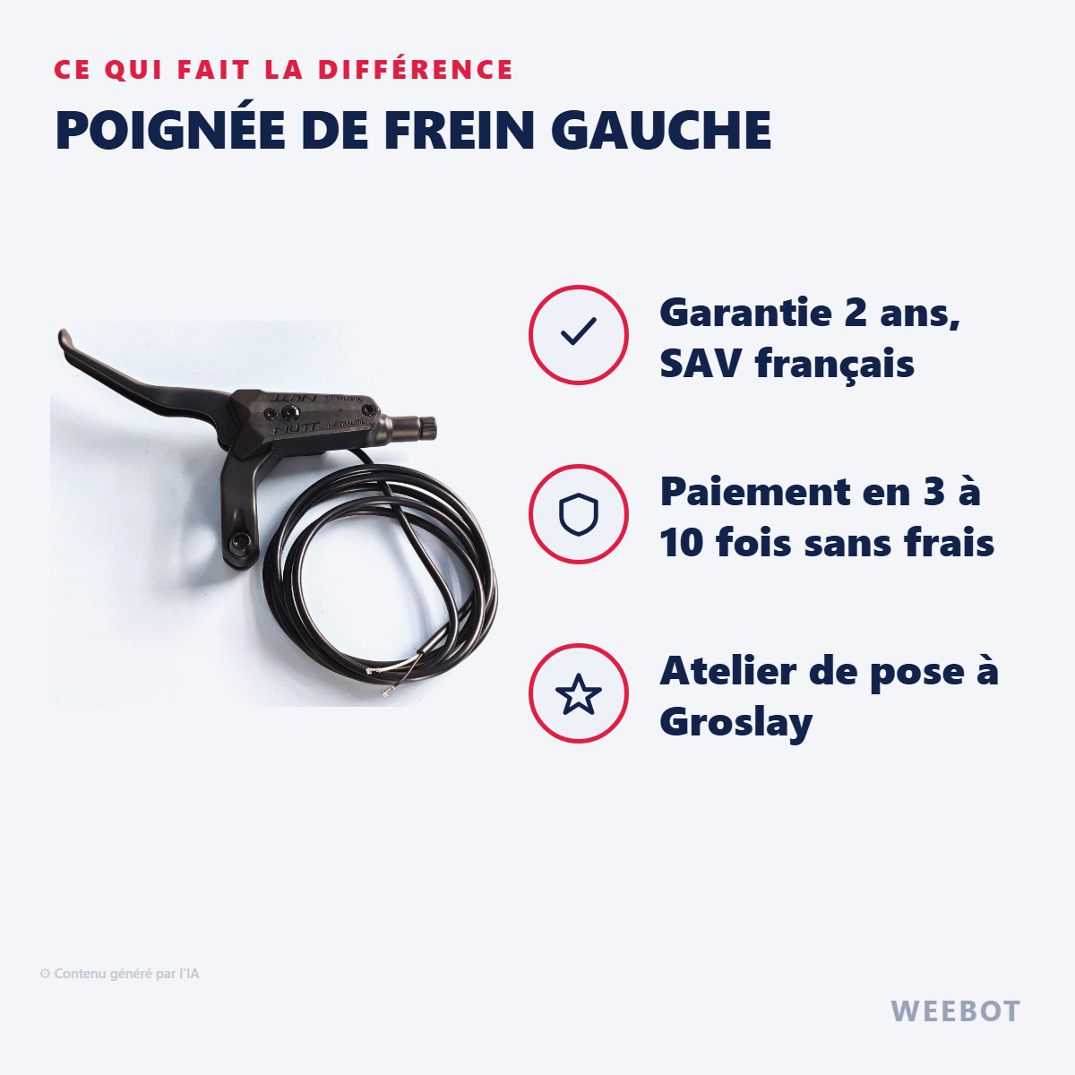 Poignée de Frein Gauche : les points forts