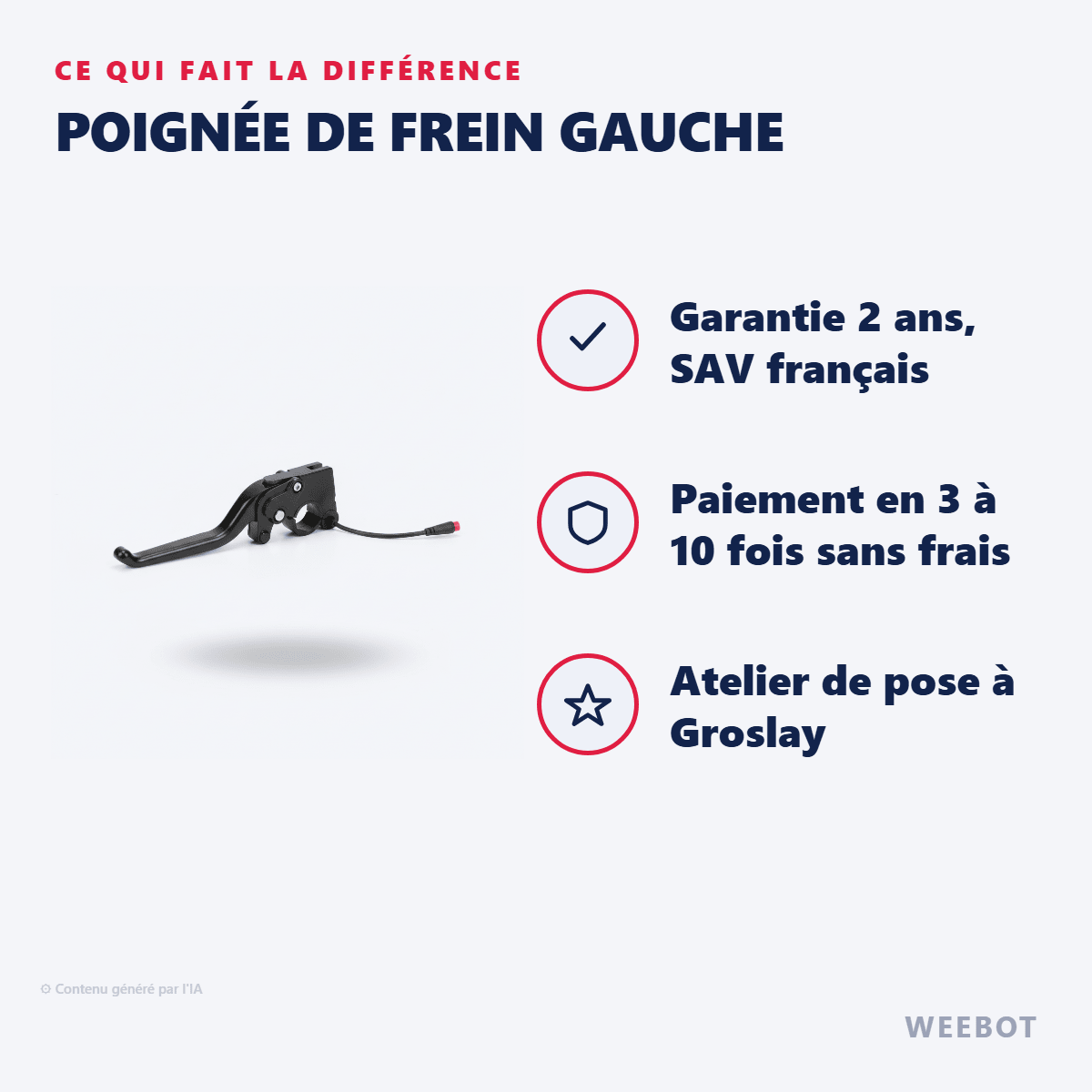 Poignée de Frein Gauche pour Trottinette Electrique Weebot Anoki X - Weebot