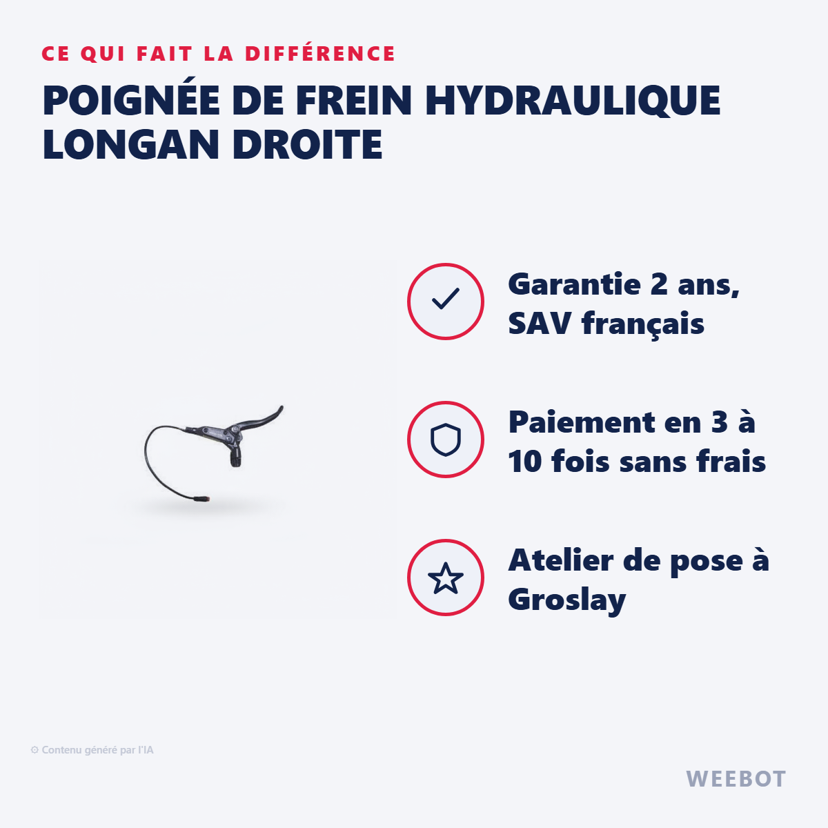 Poignée de Frein Hydraulique Longan Droite : les points forts