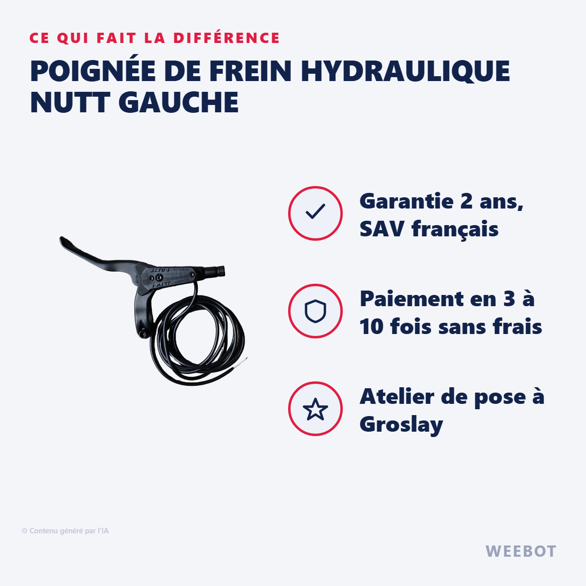 Poignée de Frein Hydraulique Nutt Gauche : les points forts