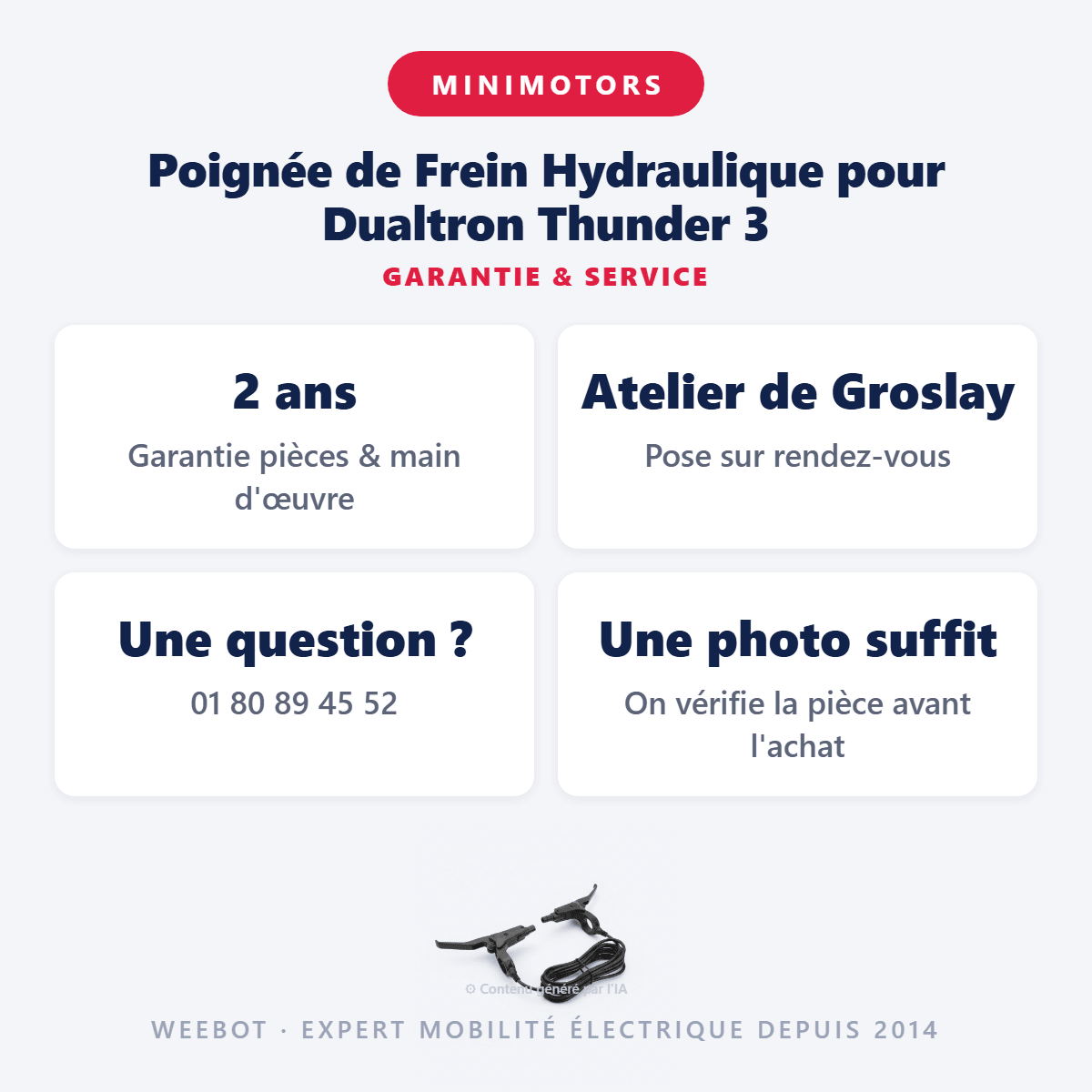 Poignée de Frein Hydraulique pour Dualtron Thunder 3 (Droite ou Gauche) - Weebot