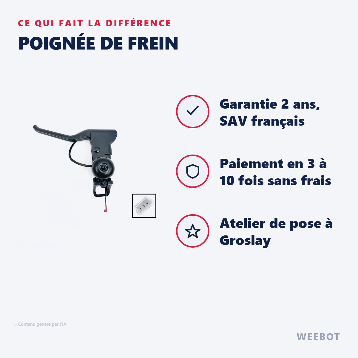 Poignée de Frein pour Trottinette Électrique Xiaomi Mi4 Lite 1st Generation - Weebot