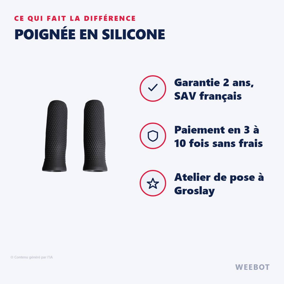 Poignée en Silicone pour Trottinette Électrique Ninebot ES - Weebot