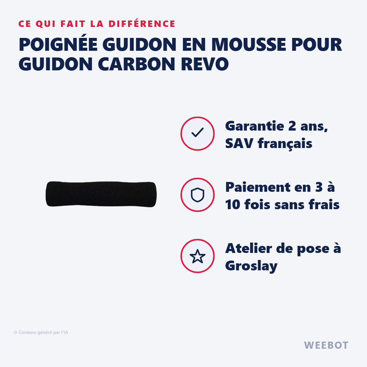 Poignée Guidon en Mousse pour Guidon Carbon Revo : les points forts