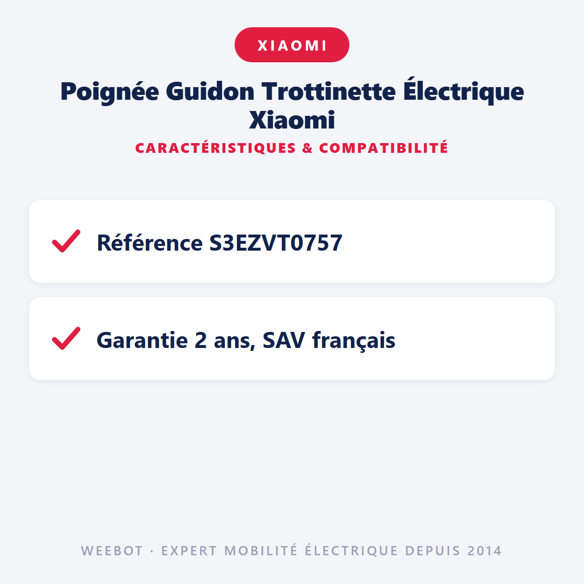 Poignée Guidon Trottinette Électrique Xiaomi : caractéristiques et compatibilité