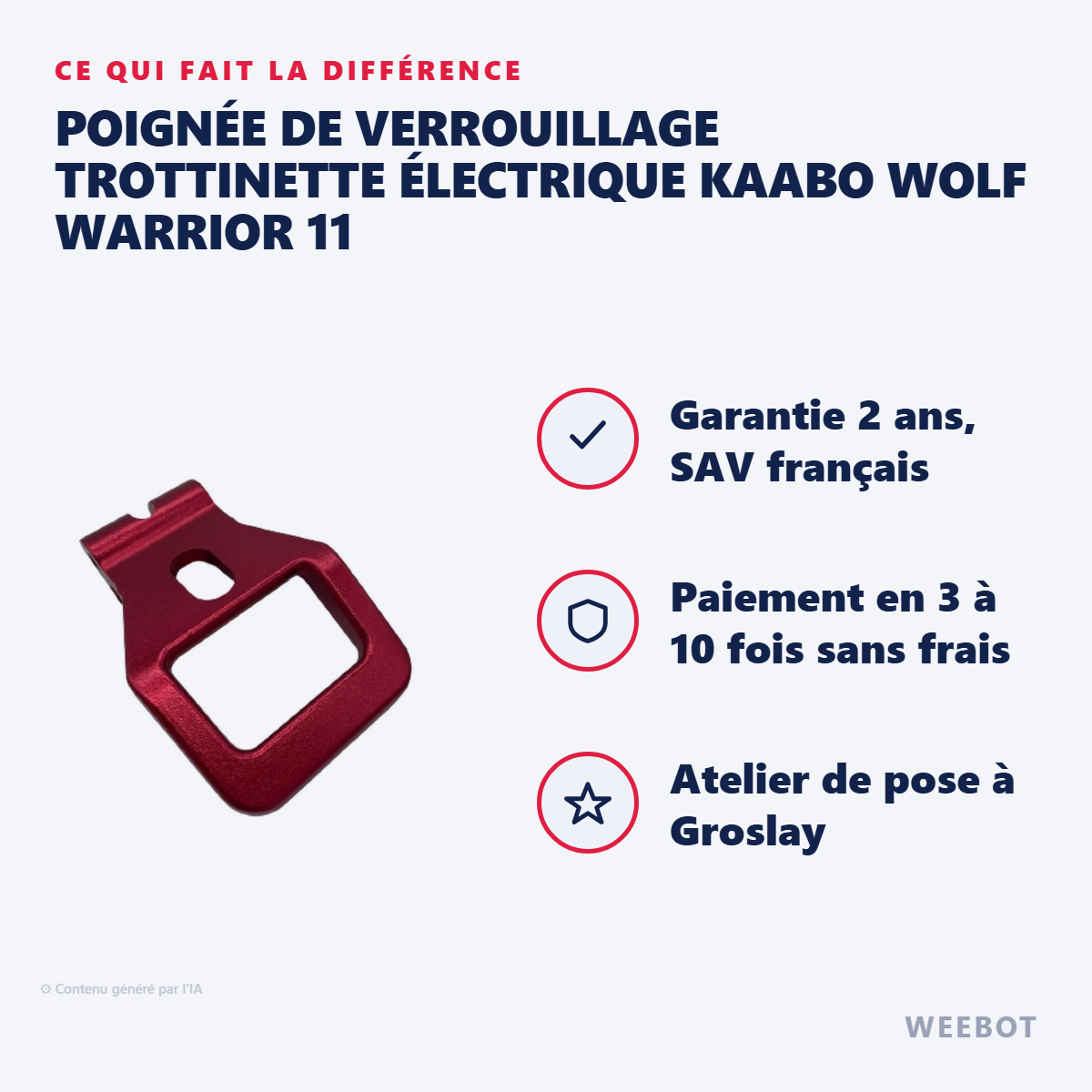 Poignée de Verrouillage Trottinette Électrique Kaabo Wolf Warrior 11 : les points forts
