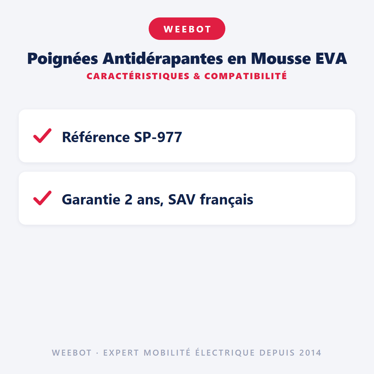 Poignées Antidérapantes en Mousse EVA pour Trottinette Électrique - Weebot
