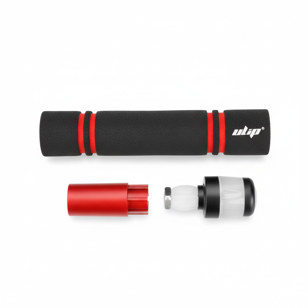Poignées de Guidon Extensibles Rouge et Noir avec Clignotants Intégrés Rechargeable USB, vue 3