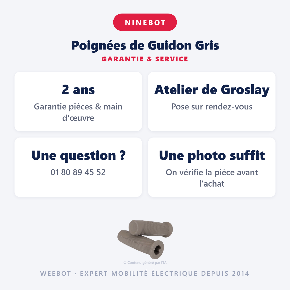 Poignées de Guidon Gris : garantie 2 ans et service après-vente