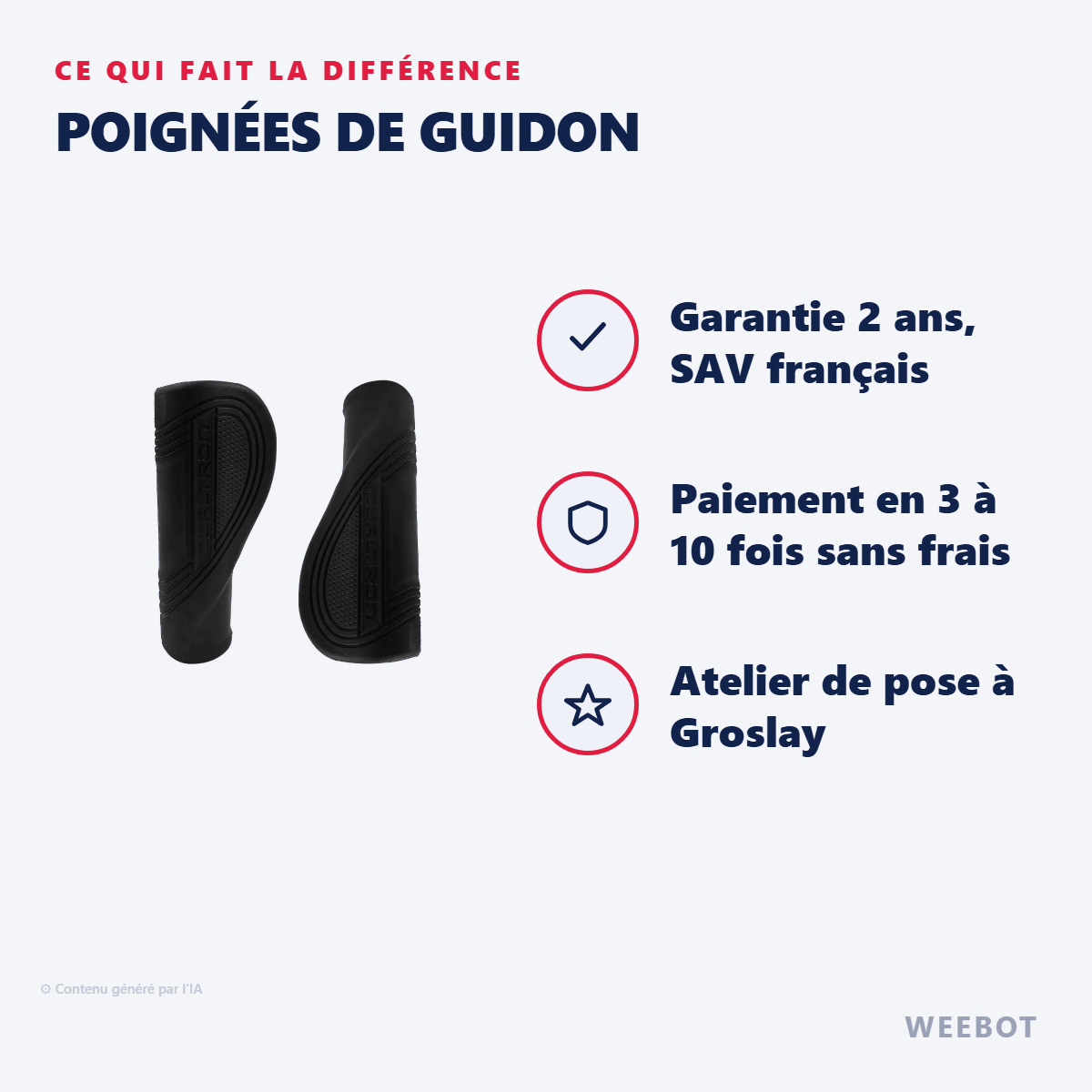 Poignées de Guidon (x2) pour Trottinette Électrique Dualtron - Weebot