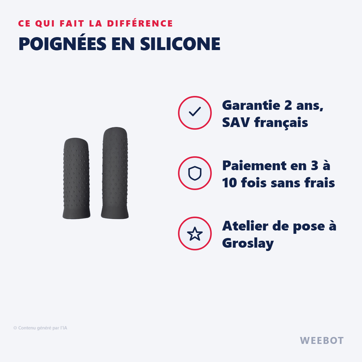 Poignées en Silicone pour Trottinette Électrique Ninebot G30 Max - Weebot
