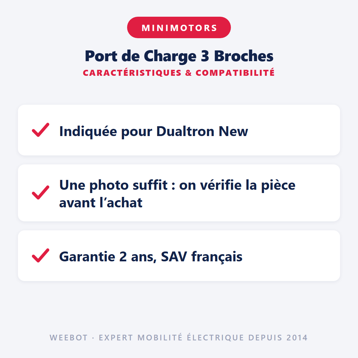 Port de Charge 3 Broches : caractéristiques et compatibilité