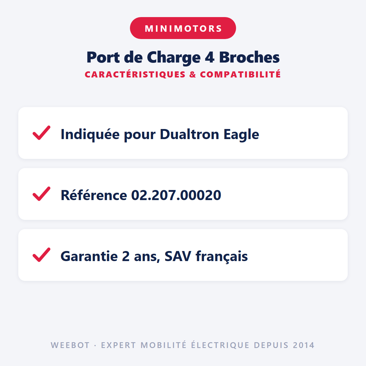 Port de Charge 4 Broches : caractéristiques et compatibilité