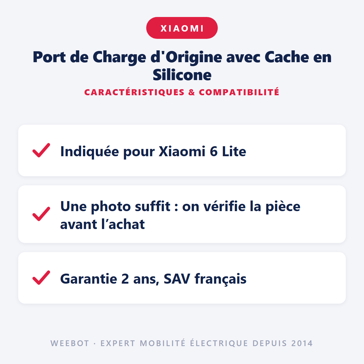 Port de Charge d'Origine avec Cache en Silicone : caractéristiques et compatibilité