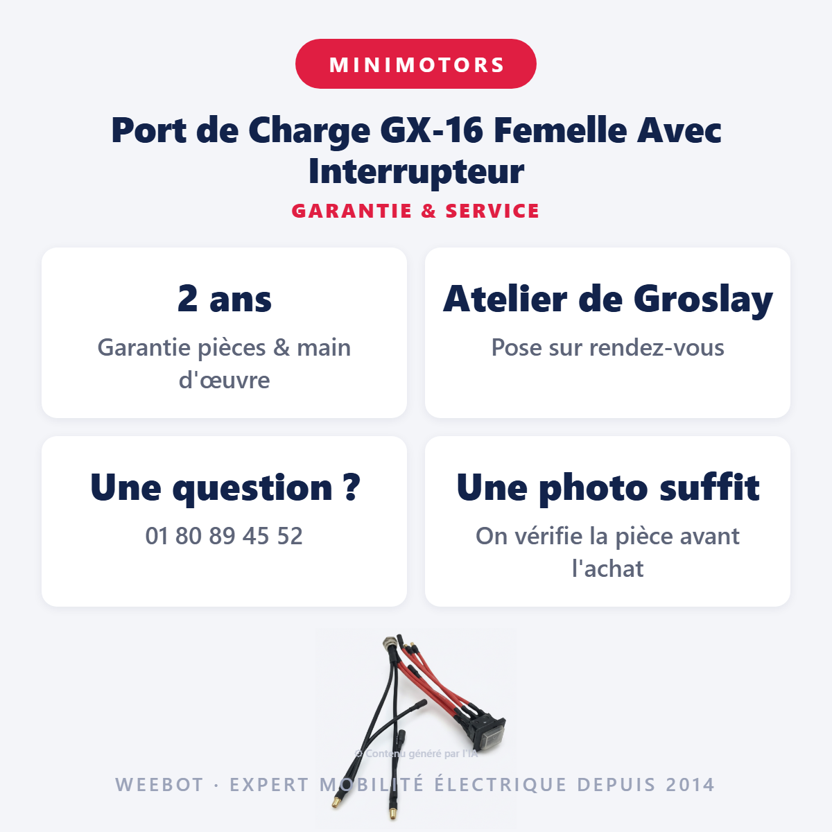 Port de Charge GX-16 Femelle Avec Interrupteur : garantie 2 ans et service après-vente