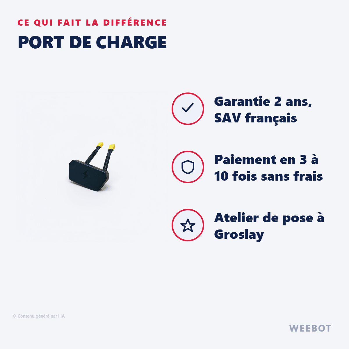 Port de Charge pour Trottinette Électrique Inmotion RS - Weebot