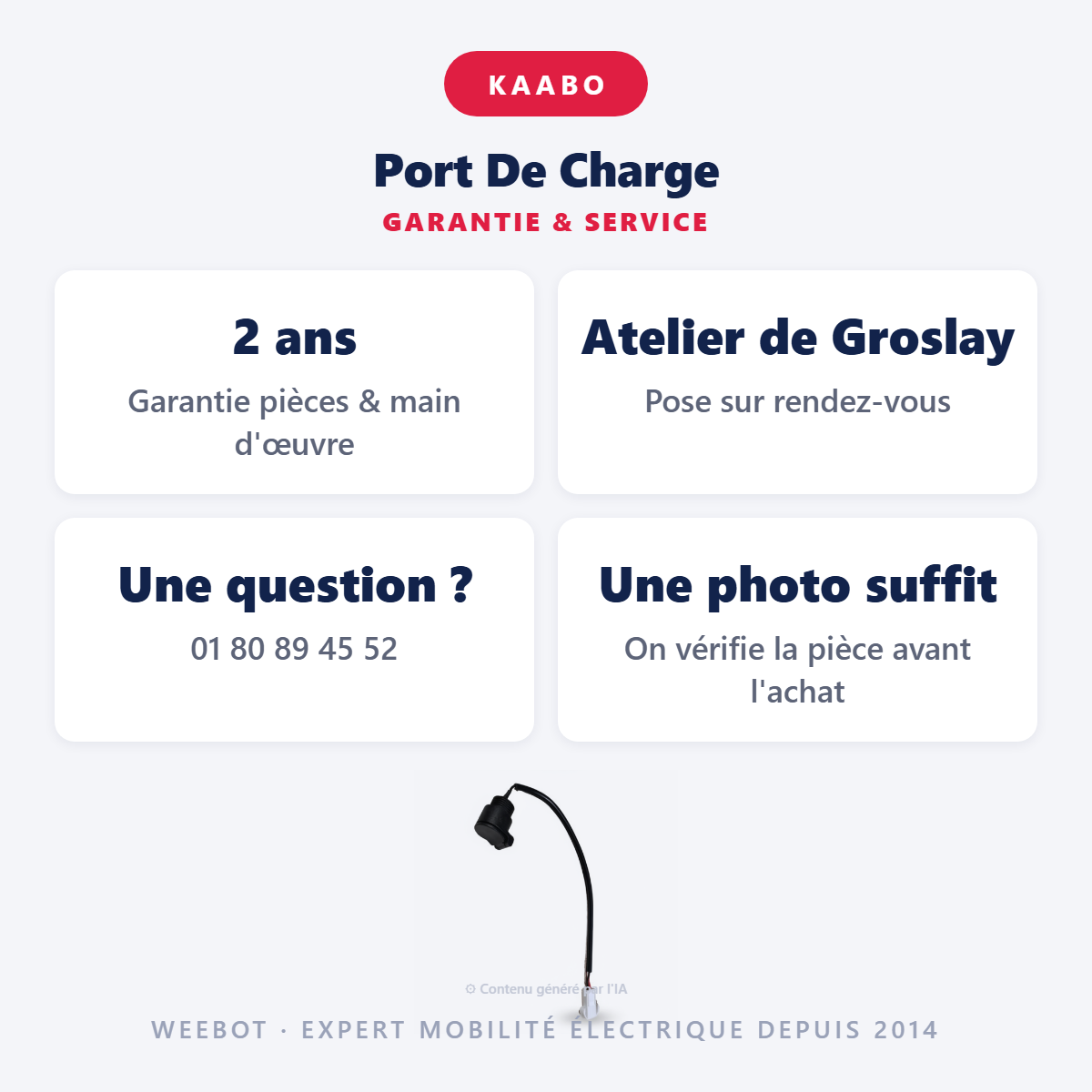 Port De Charge : garantie 2 ans et service après-vente