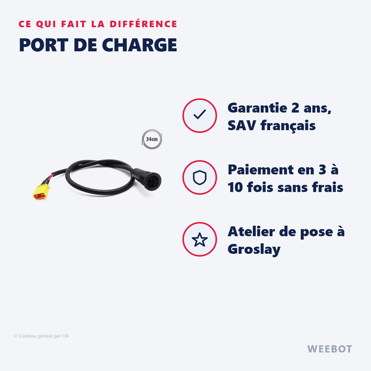 Port de Charge pour Trottinette Électrique Kukirin G2 Master - Weebot