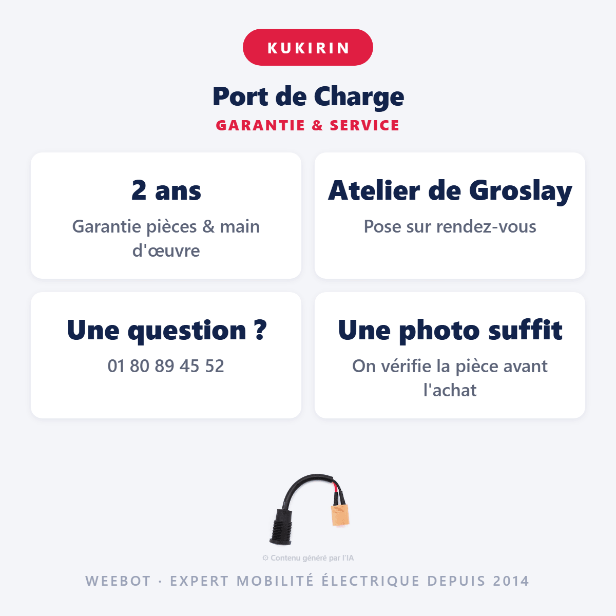 Port de Charge pour Trottinette Électrique Kukirin S1 - Weebot