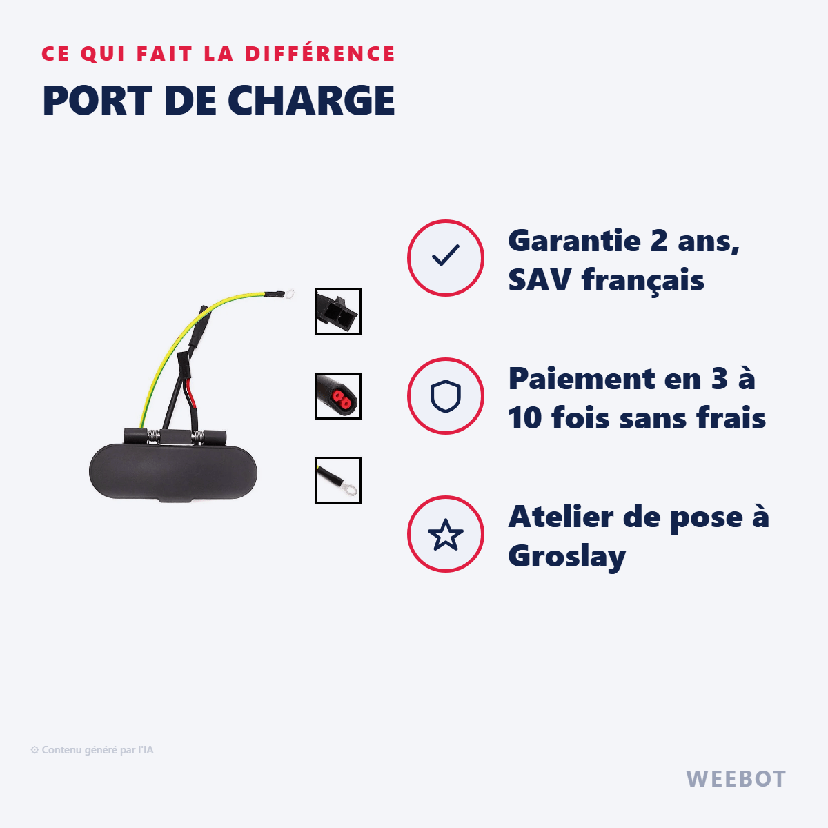 Port de Charge pour Trottinette Électrique Ninebot Segway Max G2 - Weebot