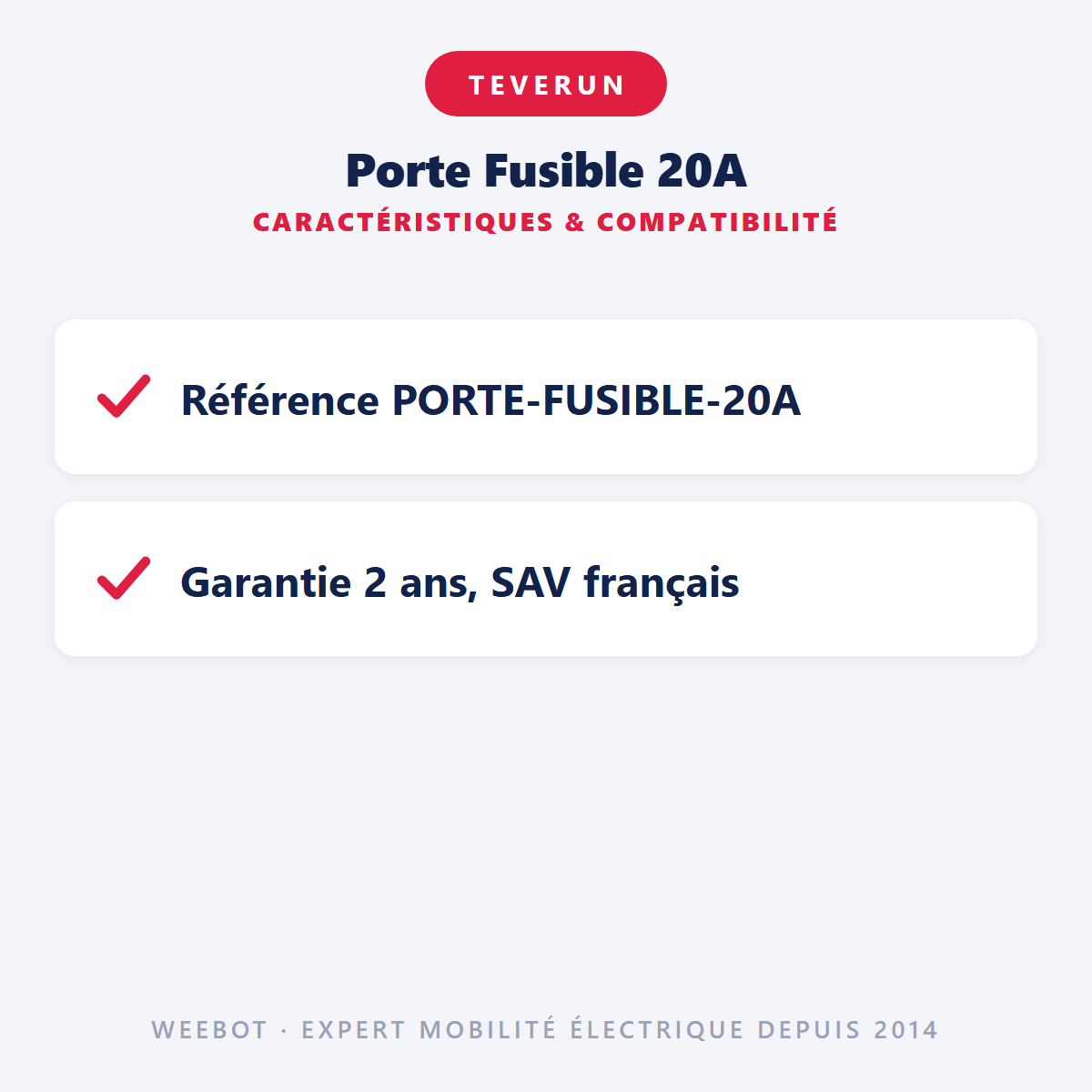 Porte Fusible 20A pour Trottinette Electrique Teverun et Kaabo - Weebot