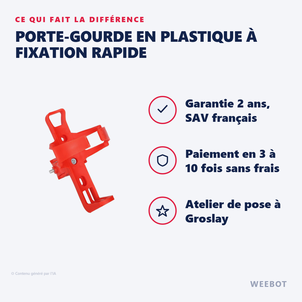 Porte-Gourde en Plastique à Fixation Rapide : les points forts