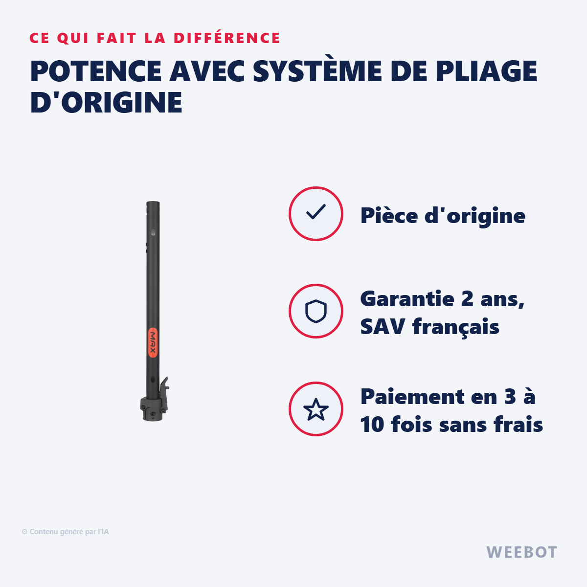 Potence avec Système de Pliage d'Origine : les points forts