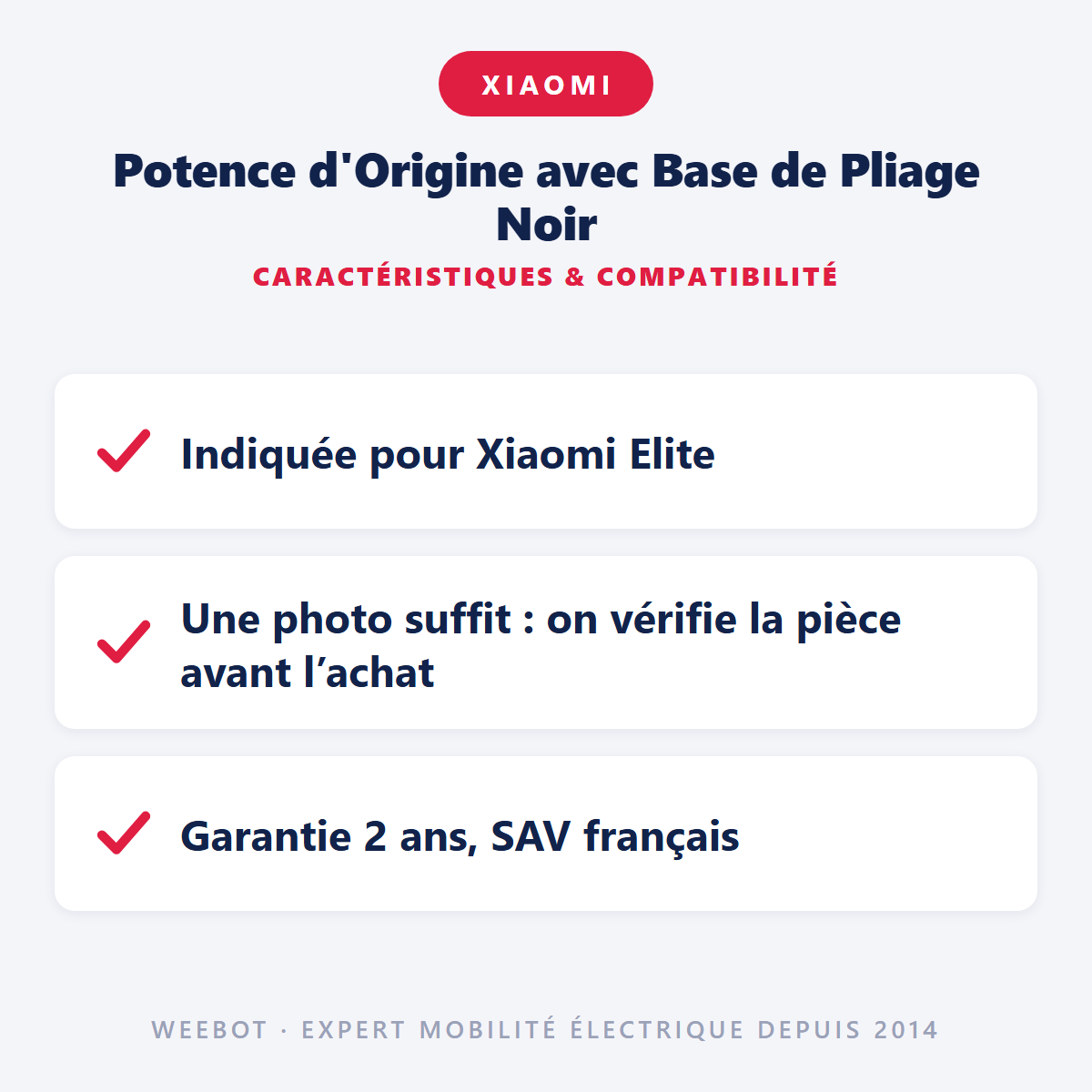 Potence d'Origine avec Base de Pliage Noir : caractéristiques et compatibilité