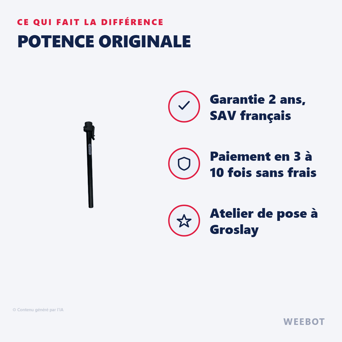 Potence Originale Pour Trottinette Électrique Ninebot Segway Série F - Weebot