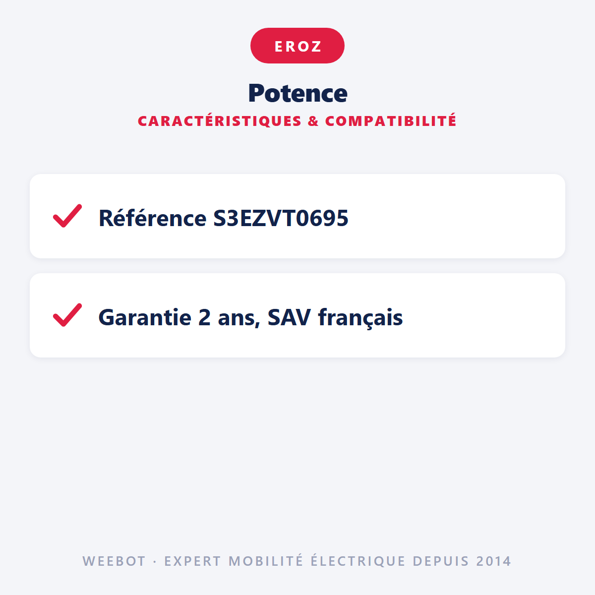 Potence : caractéristiques et compatibilité