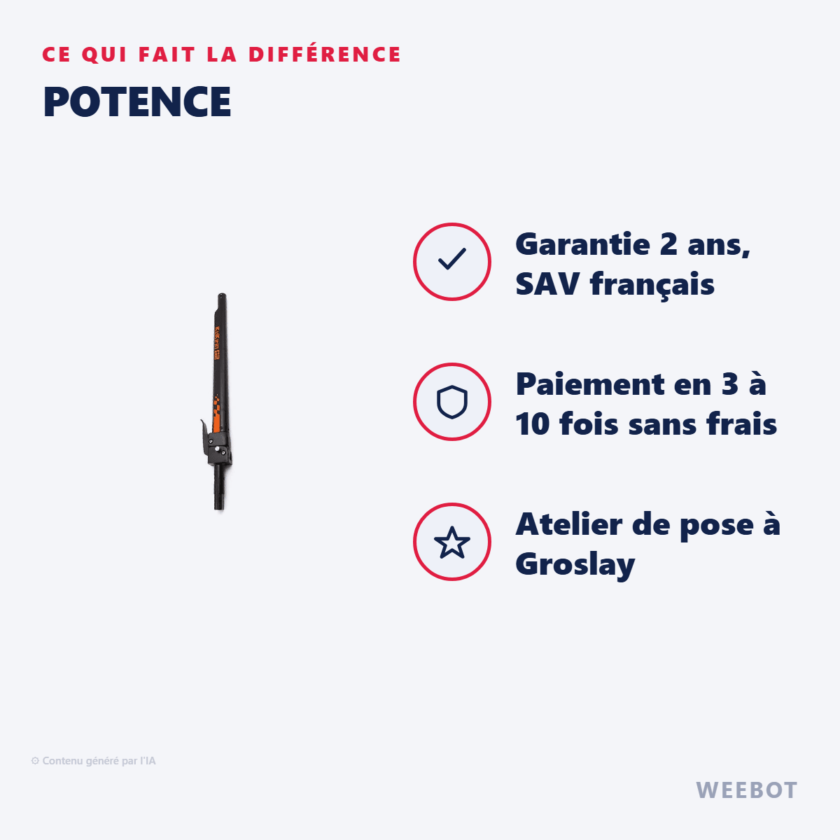 Potence Pour Trottinette Électrique Kukirin G2 (2024) - Weebot