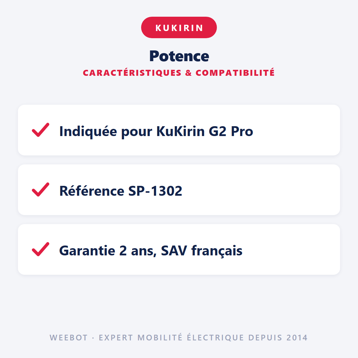 Potence Pour Trottinette Électrique Kukirin G2 Pro - Weebot