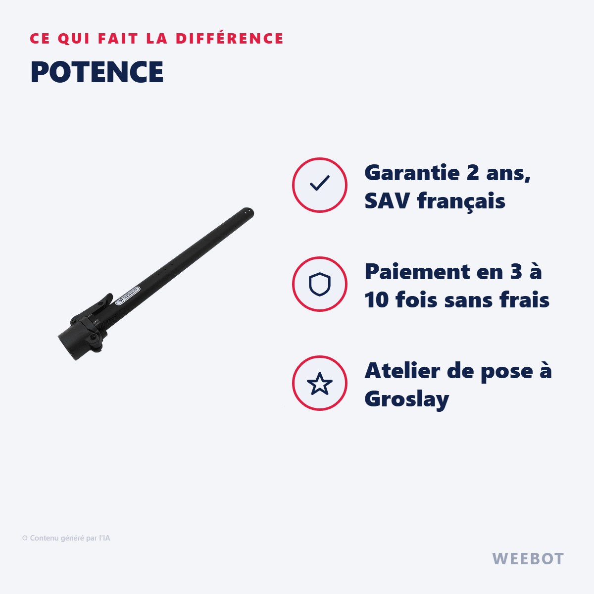 Potence Pour Trottinette Électrique Ninebot Segway G2 Max - Weebot