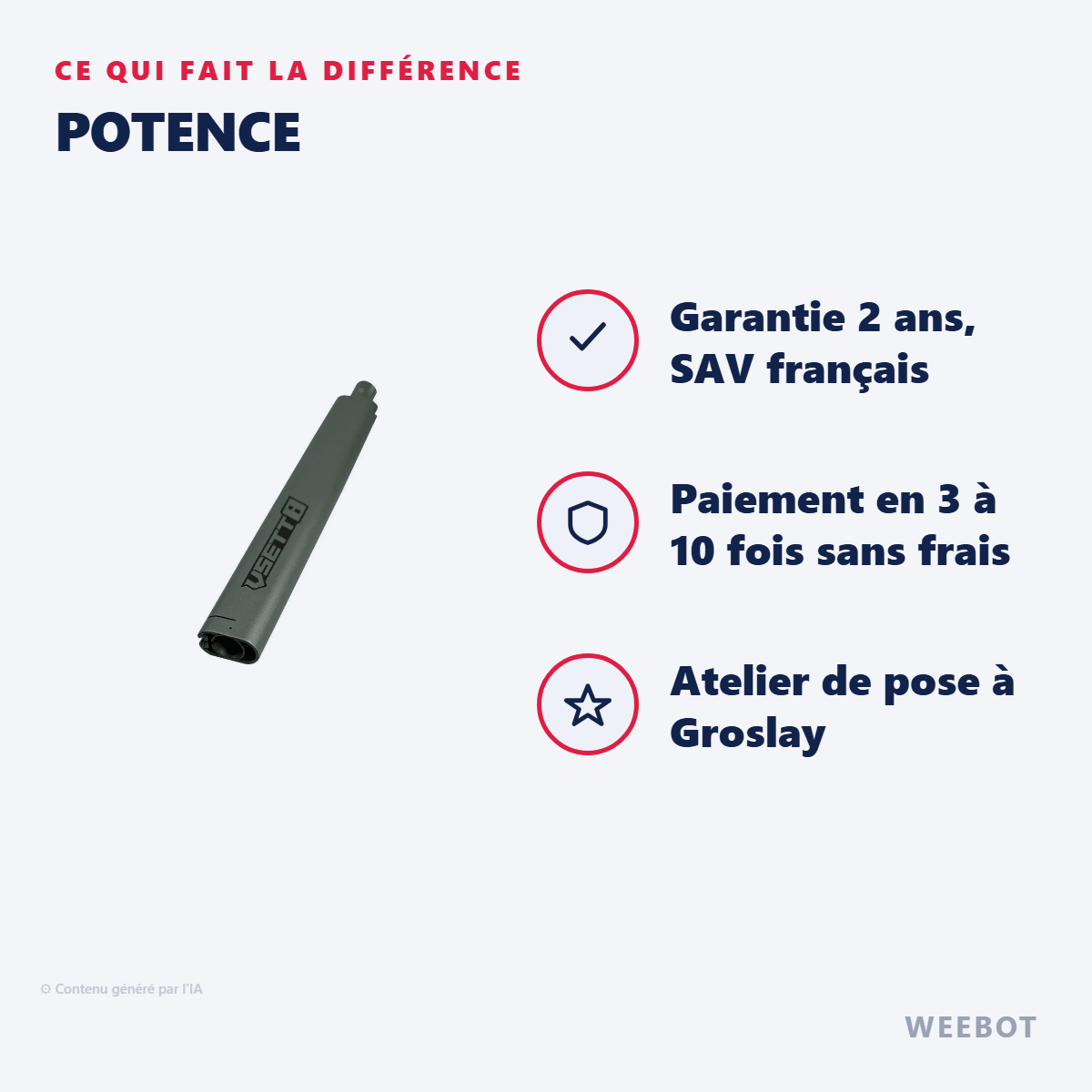 Potence Pour Trottinette Électrique Vsett 8 Z8 Pro - Weebot