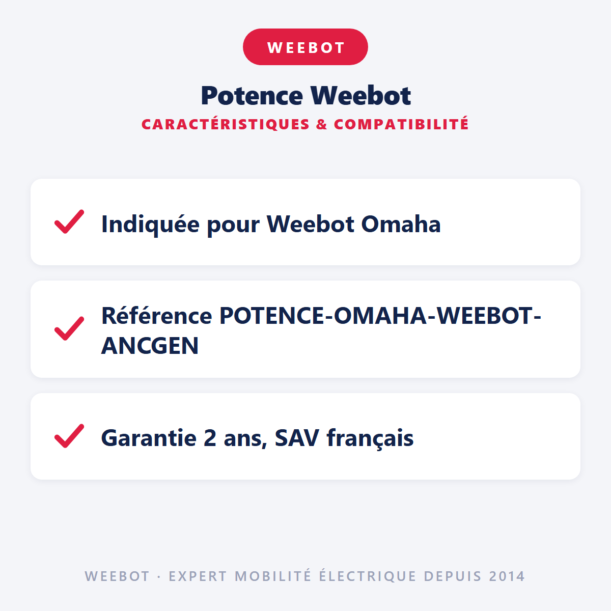 Potence Weebot : caractéristiques et compatibilité