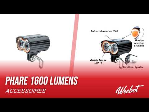 Phare avant 1600 lumens pour trottinette électrique : vidéo de présentation