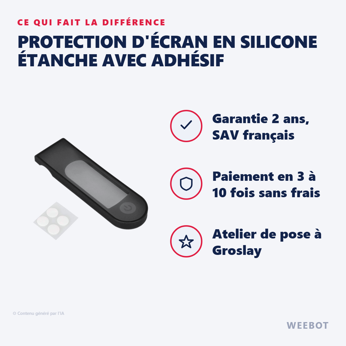 Protection d'Écran en Silicone Étanche avec Adhésif : les points forts