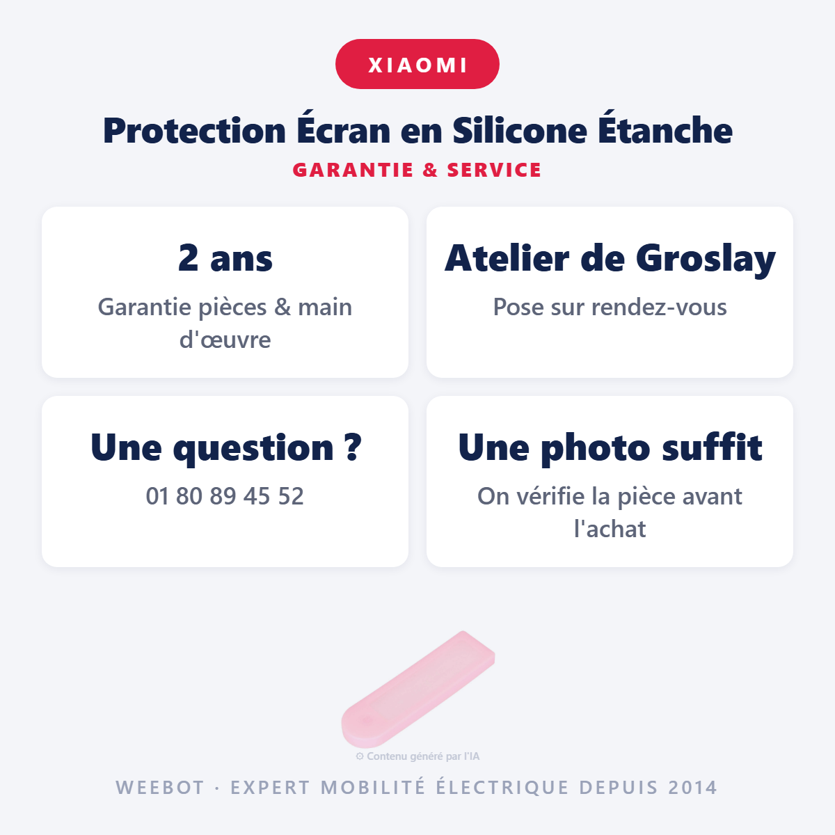 Protection Écran en Silicone Étanche : garantie 2 ans et service après-vente