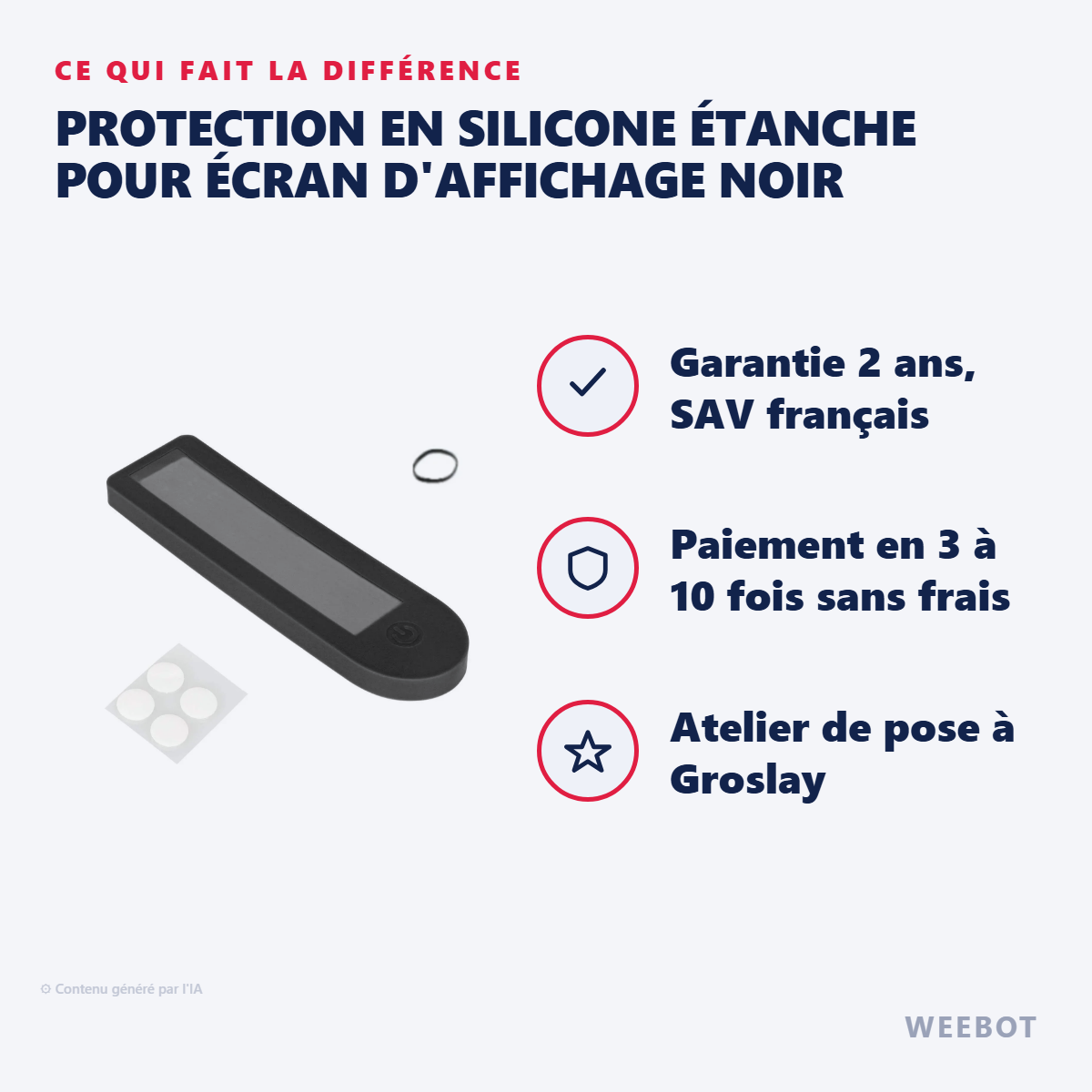 Protection en Silicone Étanche pour Écran d'Affichage Noir : les points forts