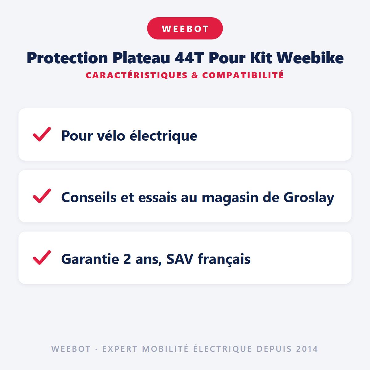 Protection Plateau 44T Pour Kit Weebike : caractéristiques et compatibilité