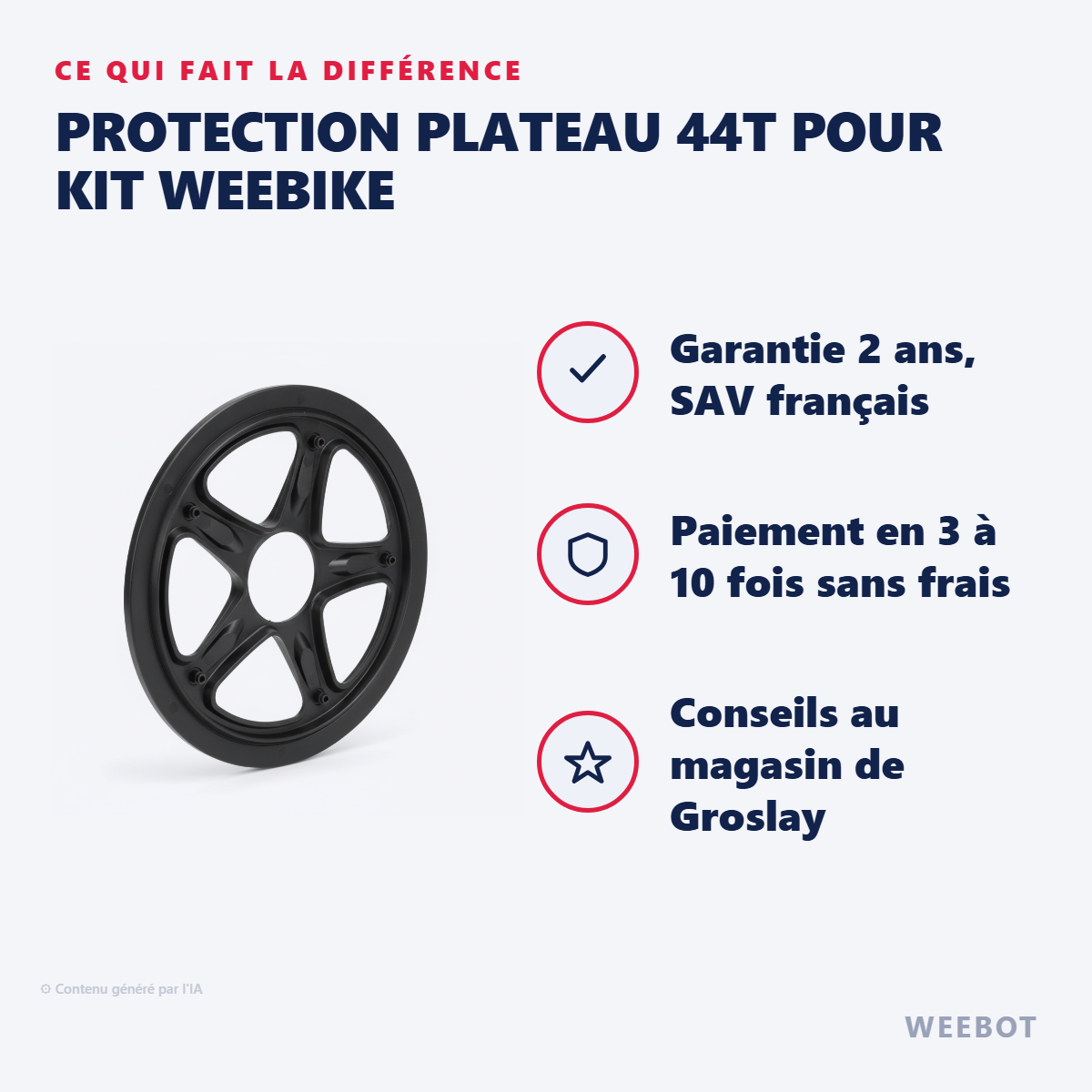 Protection Plateau 44T Pour Kit Weebike : les points forts